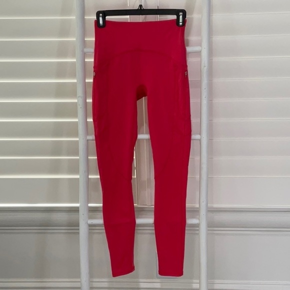 Fabletics Motion365 Pink Full Length Leggings with Zippered Pockets | XS - Picture 1 of 6